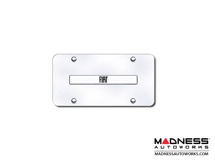 FIAT 500 License Plate - Stainless Steel Plate w/ Embossed FIAT Logo